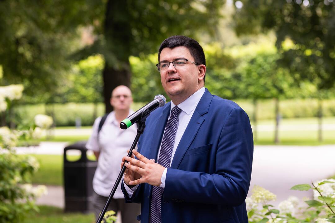Protesto akcija prieš Baltarusijos opozicijos lyderės Cichanouskajos biurą Vilniuje