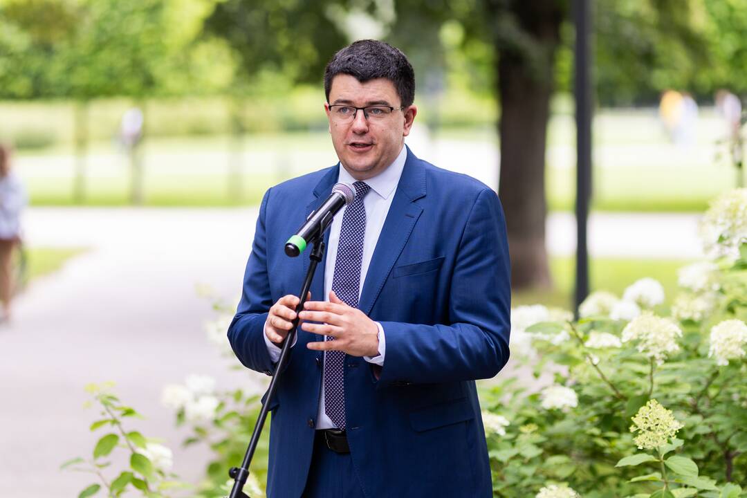 Protesto akcija prieš Baltarusijos opozicijos lyderės Cichanouskajos biurą Vilniuje