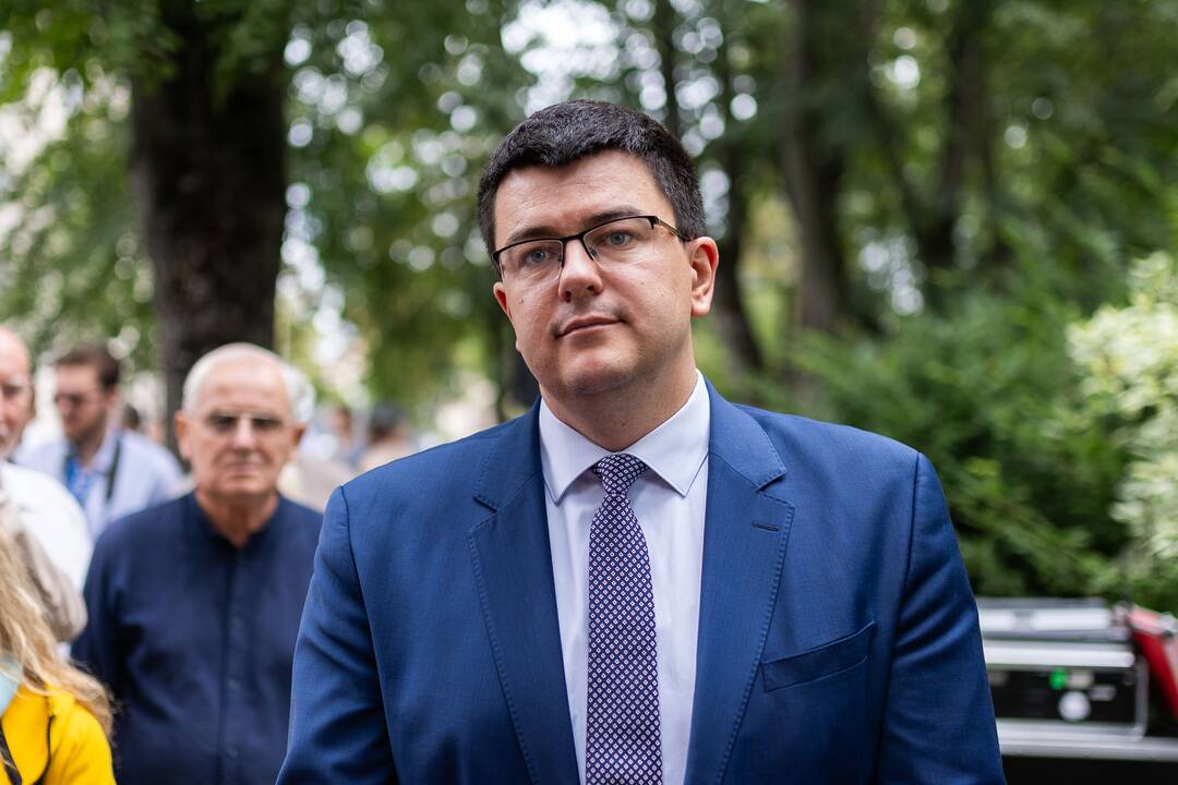 Protesto akcija prieš Baltarusijos opozicijos lyderės Cichanouskajos biurą Vilniuje