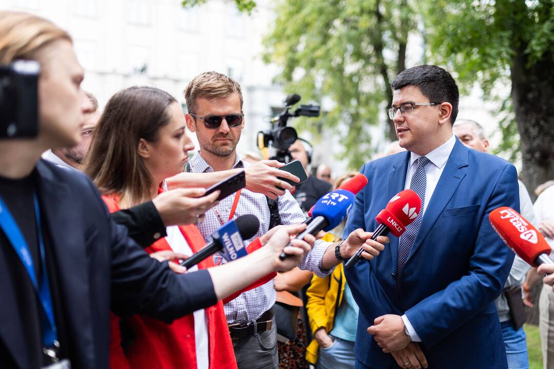 Protesto akcija prieš Baltarusijos opozicijos lyderės Cichanouskajos biurą Vilniuje