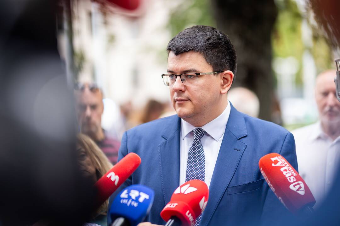 Protesto akcija prieš Baltarusijos opozicijos lyderės Cichanouskajos biurą Vilniuje