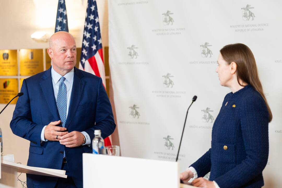 Šakalienės ir JAV ambasadoriaus prie NATO spaudos konferencija 