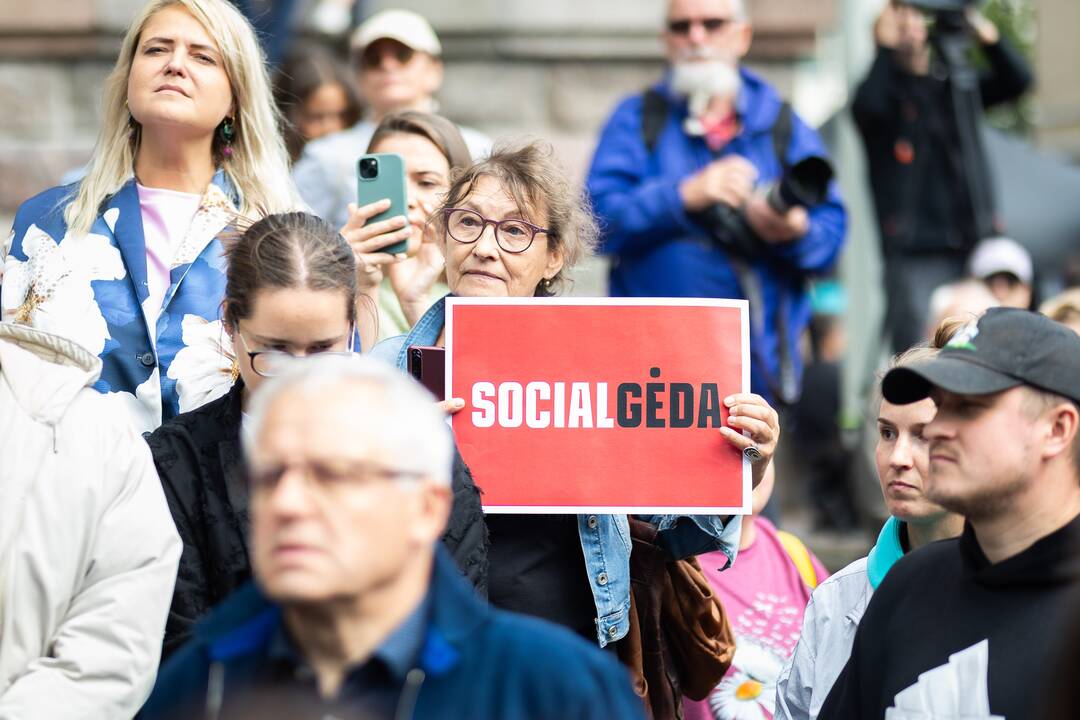 Protesto „Gėdos diena“ dalyviai prie Seimo