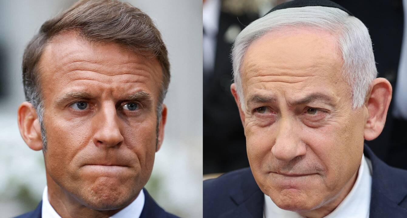 Emmanuelis Macronas ir Benjaminas Netanyahu