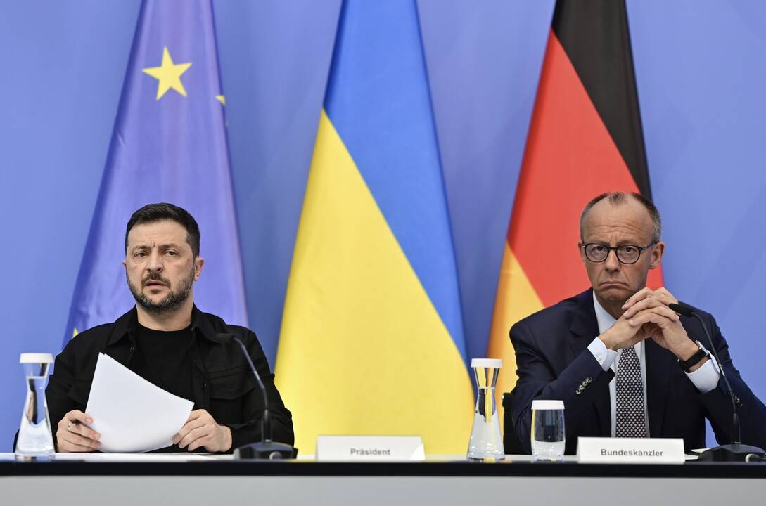 Volodymyras Zelenskis ir Friedrichas Merzas