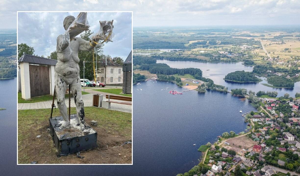 Zarasuose bus pristatyta prieš tai padegta Mykolo Saukos skulptūra