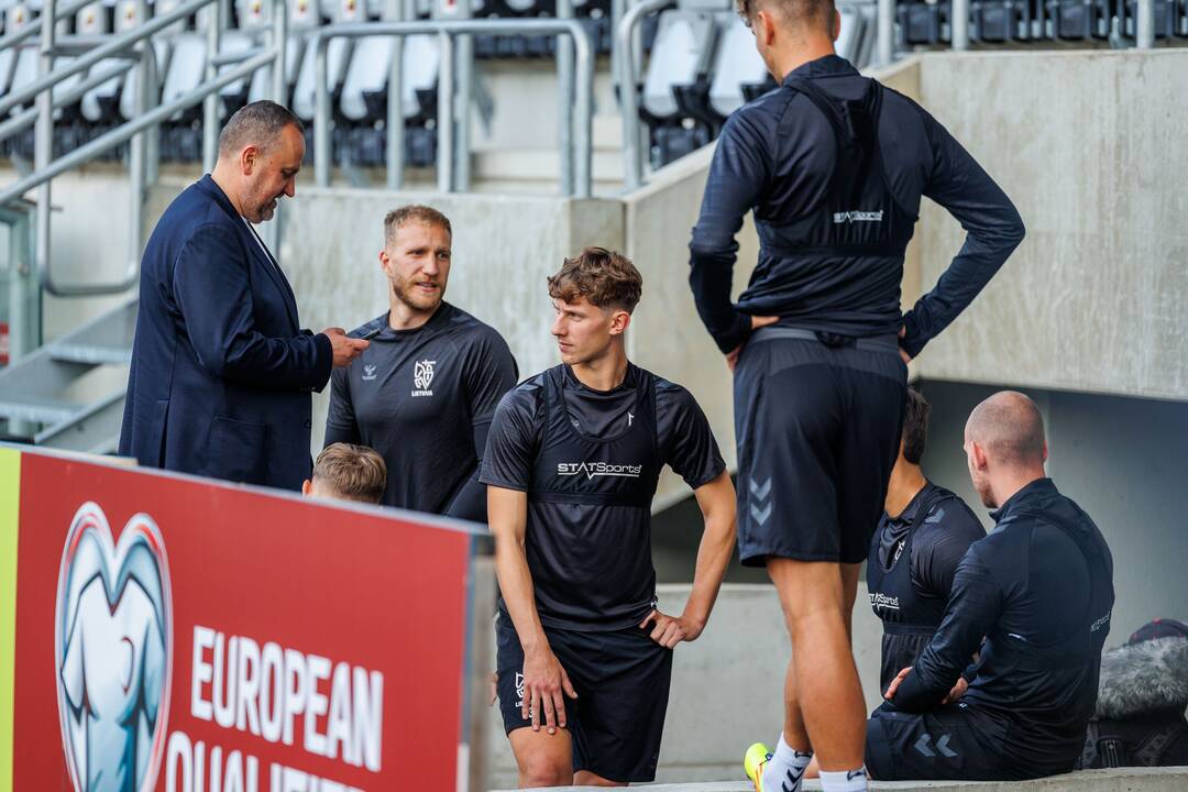 Lietuvos futbolo rinktinės treniruotė