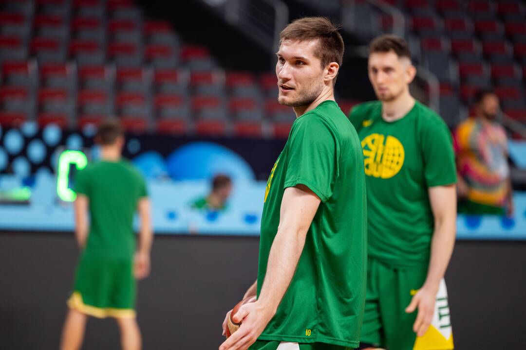 Lietuvos vyrų krepšinio rinktinės treniruotė Rygoje
