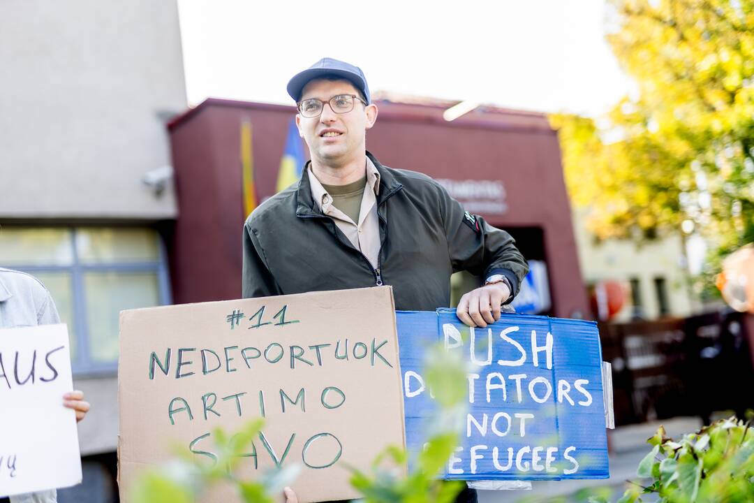  Protestas prie Migracijos departamento Vilniuje