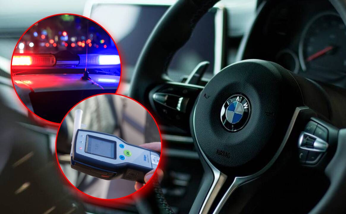 Girtos moters vairuojamas BMW trenkėsi į stovintį automobilį