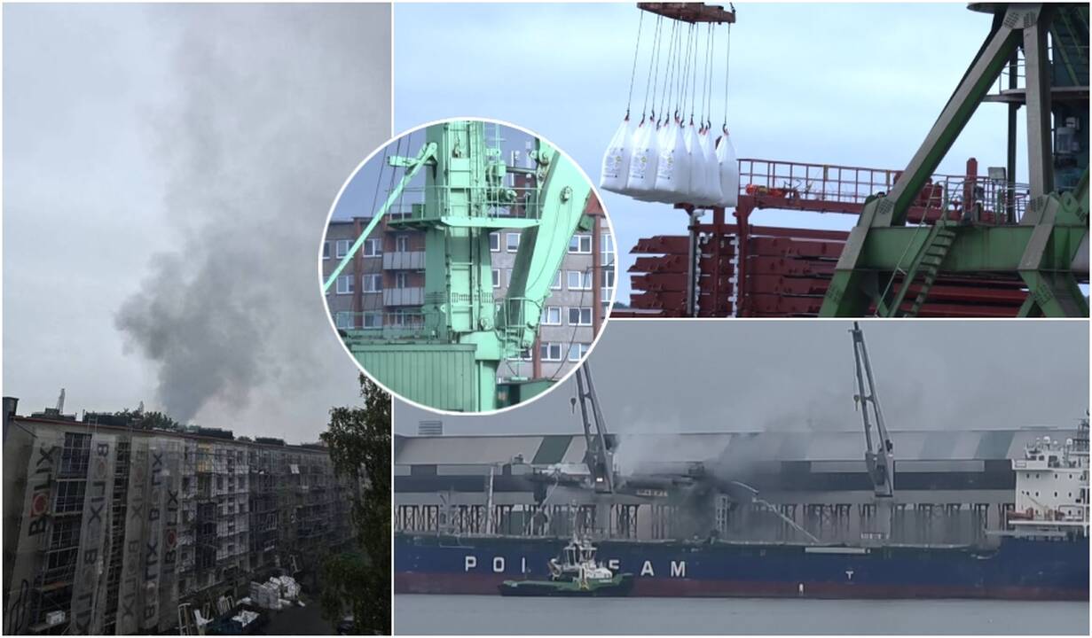 Aiškėja daugiau detalių apie uoste kilusį gaisrą