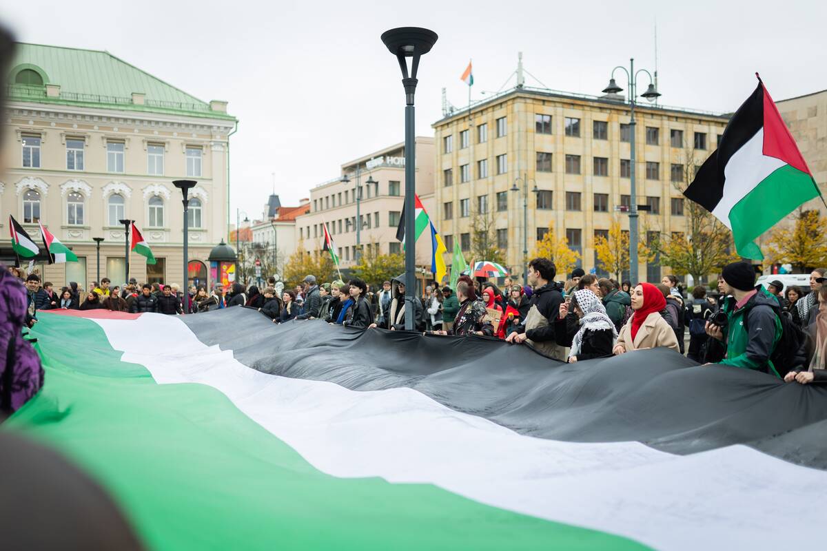 Vilniuje vyko protestas „2 metai genocido: užtenka tylėti!“