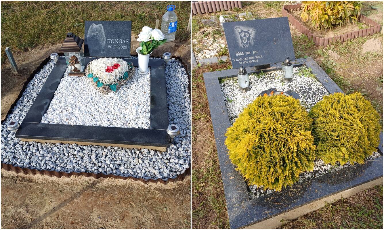 Pagarba: prieš Vėlines Kauno r. esančiose gyvūnų kapinaitėse žmonės lanko čia palaidotus augintinius, tvarko jų kapelius.