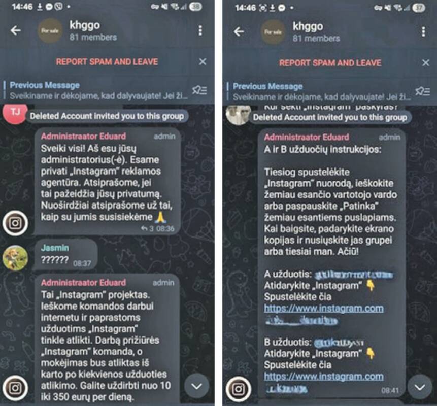 Atsargiai: nusikaltėliai kviečia užsidirbti socialiniuose tinkluose.