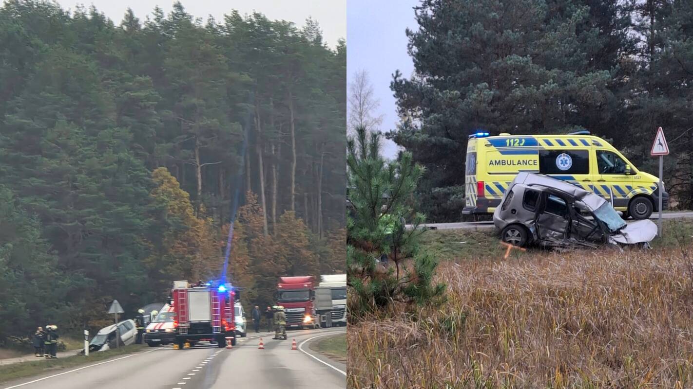 Alytaus rajone – tragiška avarija: žuvo „prieš eismą“ važiavęs „Škodos“ vairuotojas