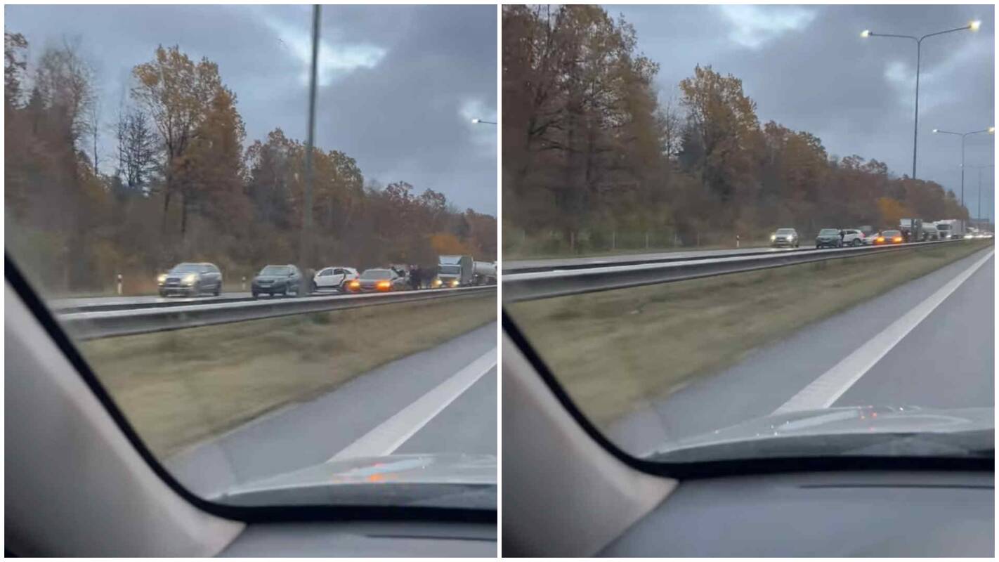 Susidūrus keturiems automobiliams, sutriko eismas kelyje tarp Kauno ir Vilniaus