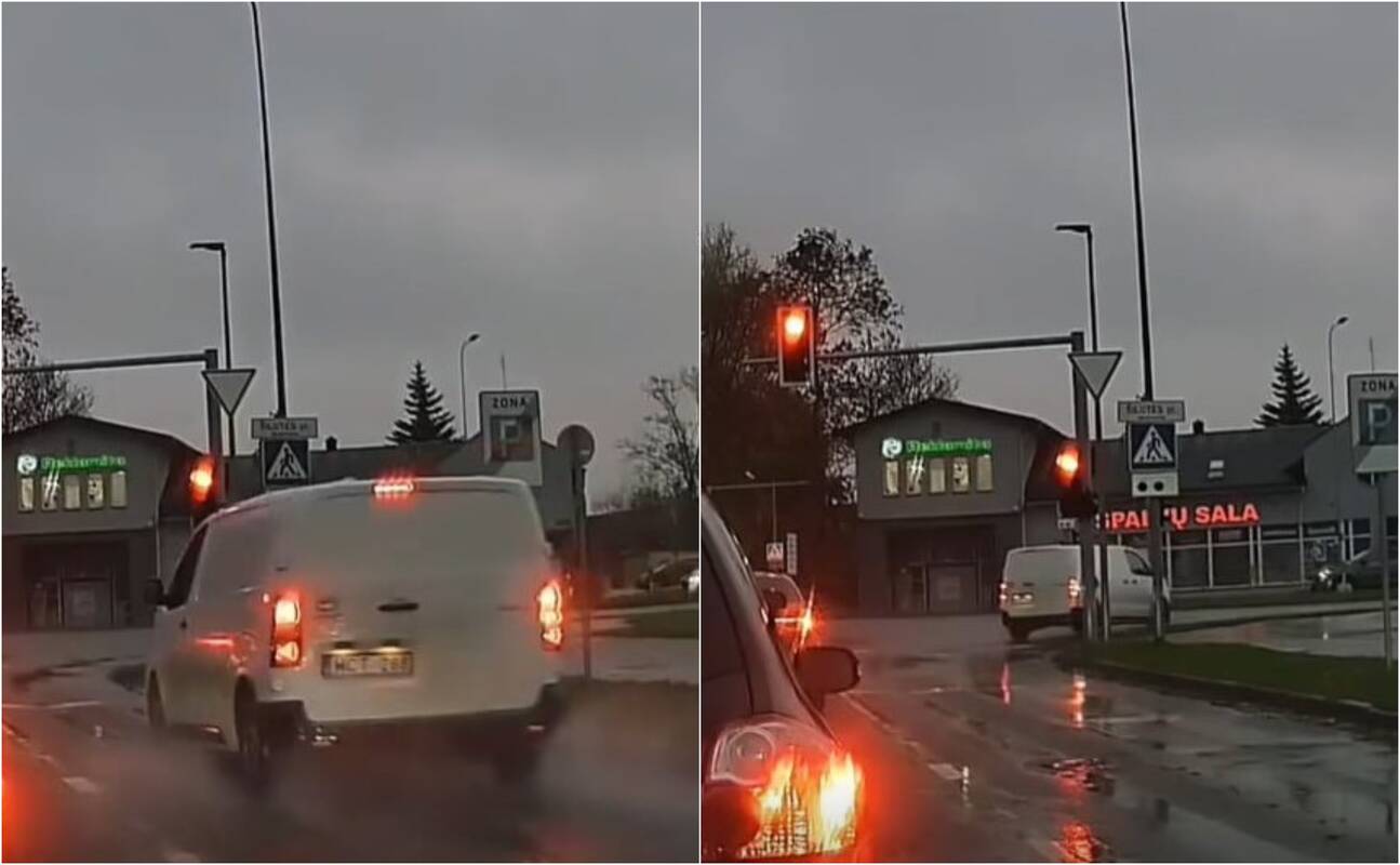 Klaipėdoje – pavojingas vairuotojo manevras: lėkė „per raudoną“