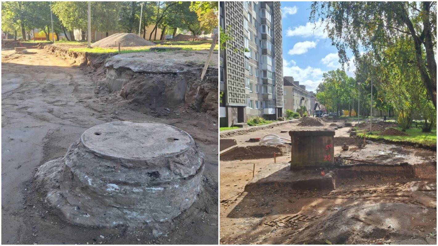 Radybos: atliekant Minijos g. 128 kiemo remontą, aptikti pažeisti šuliniai ir požeminis statinys.