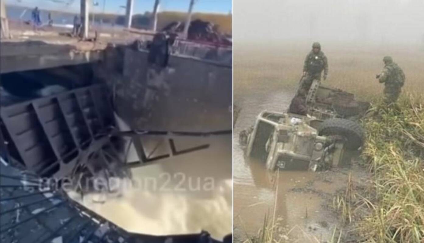 Po smūgių į užtvanką Rusijos kariai atsidūrė vandens spąstuose