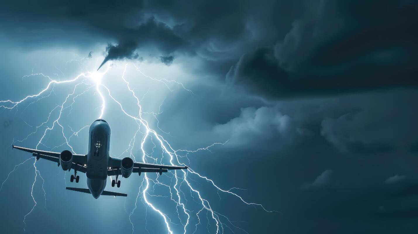 Žaibo smūgį į lėktuvą patyręs stiuardas: tai – lyg fotoaparato blyksnis tiesiai į akis