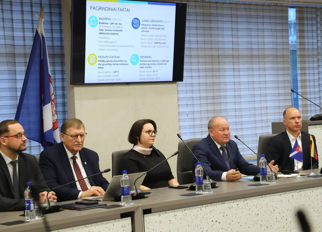 Bendradarbiavimas: Kauno rajono savivaldybės ir Kauno krašto pramoninkų ir darbdavių asociacijos atstovų susitikimas.