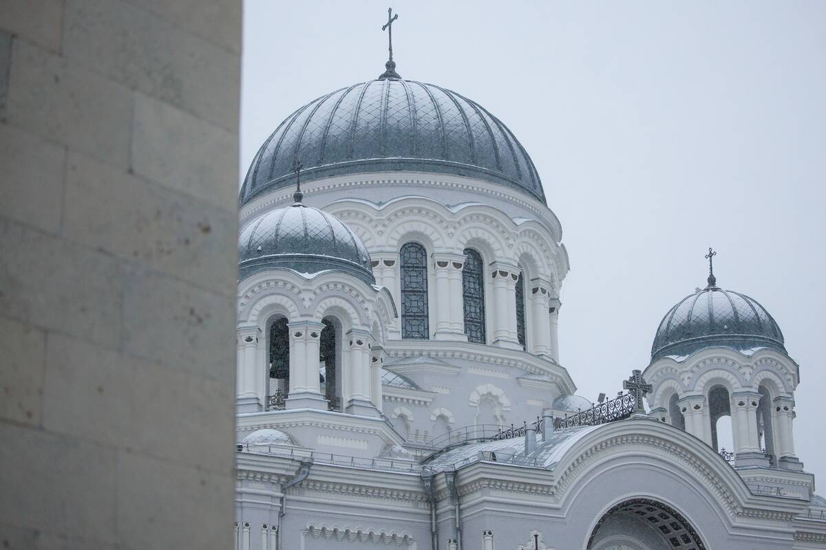 Kaune sniego skraistė