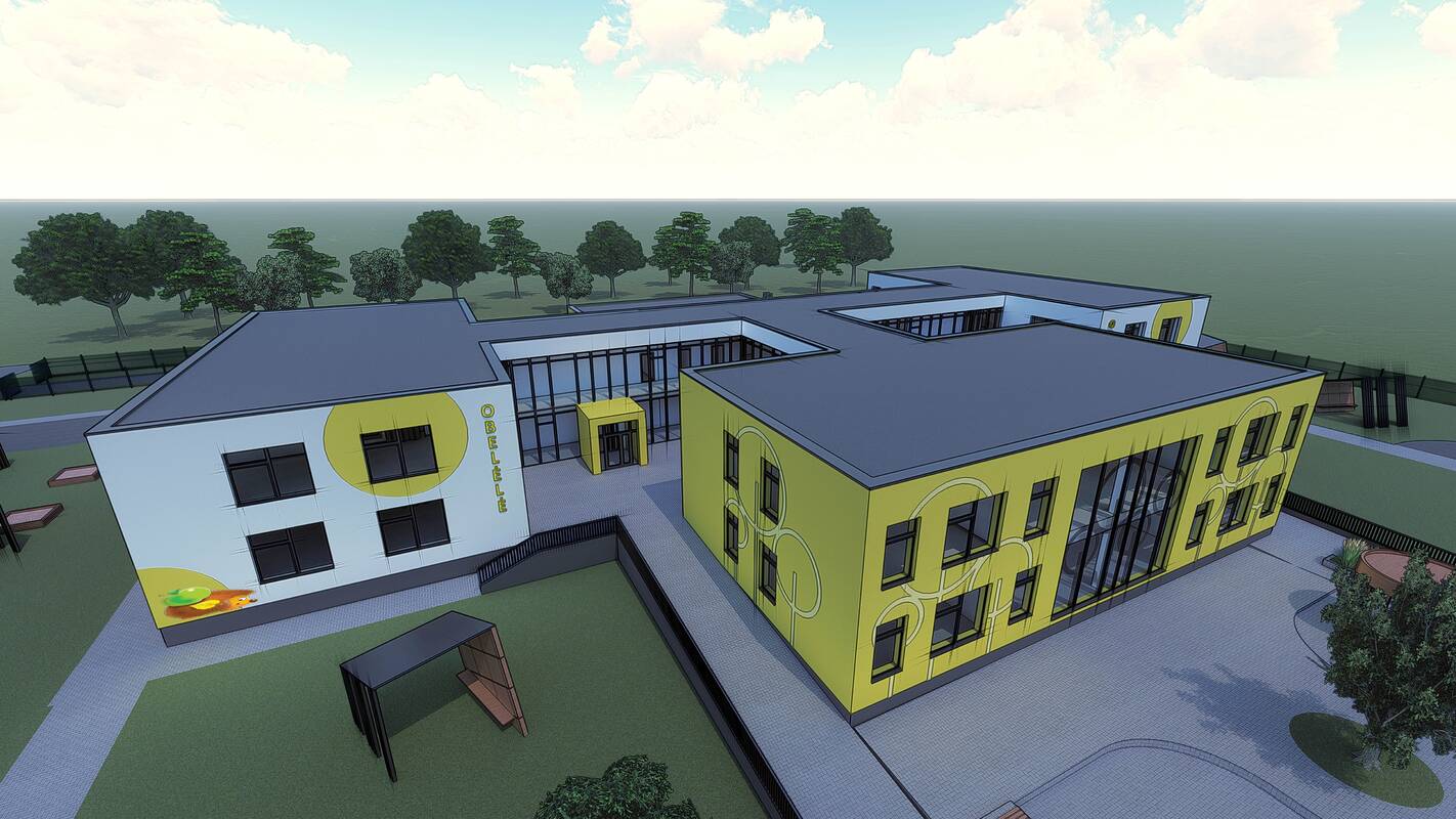 Vaizdas: taip atrodys atnaujinta Raudondvario gimnazija.