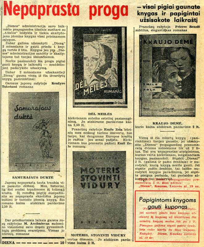 Laisvės al. 16 „Atzalos“ knygyno ir „Dienos“ laikraščio redakcija