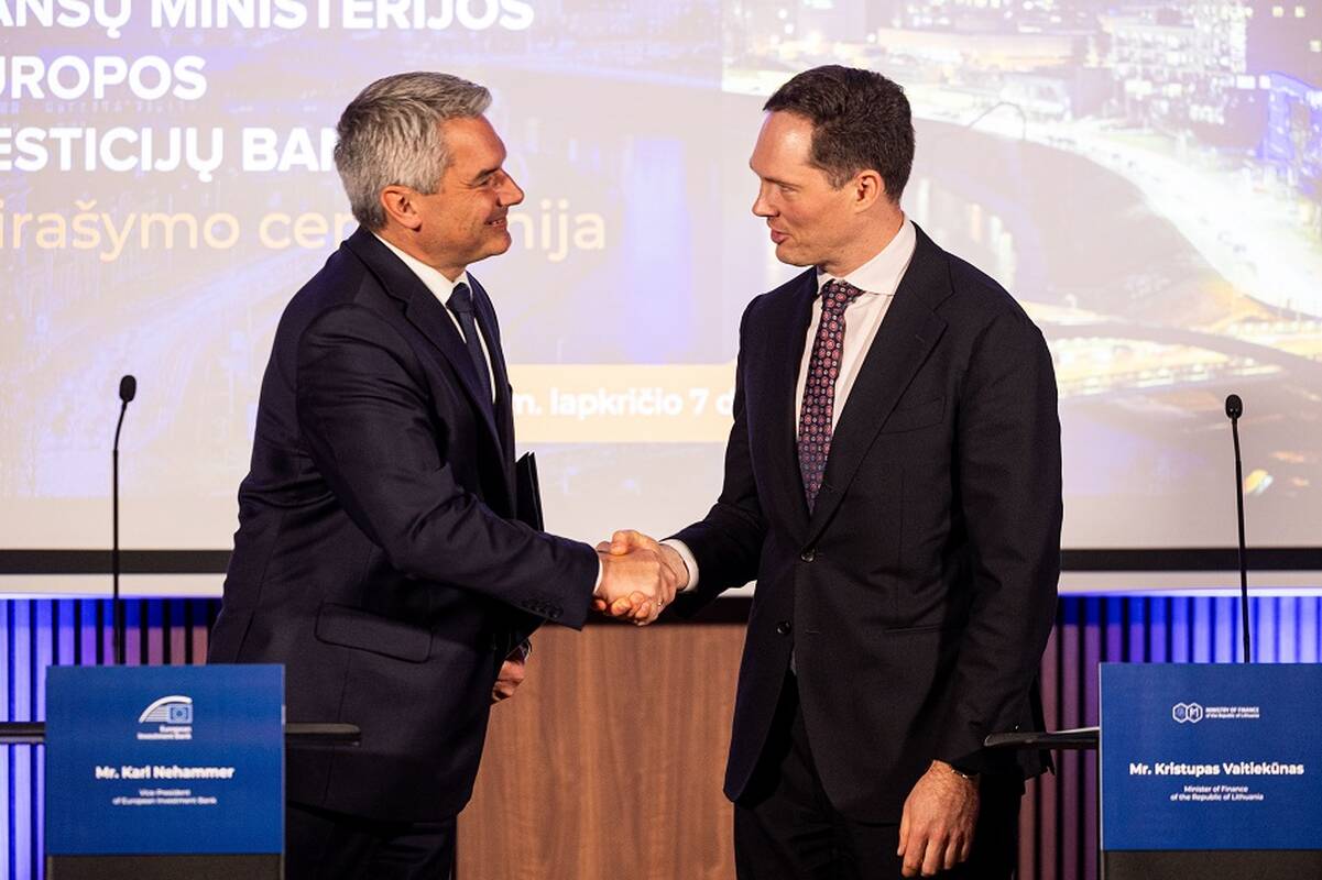 Europos investicijų banko sutarties dėl 300 milijonų eurų kredito gynybai pasirašymas