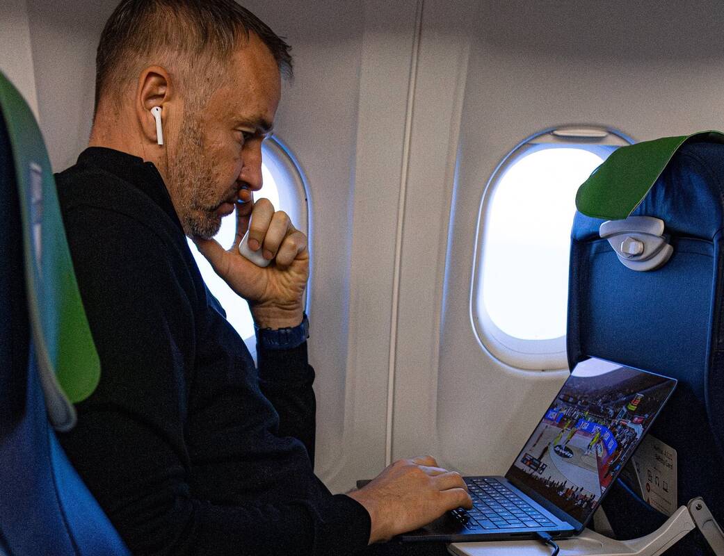 Strategas: „Žalgirio“ vyriausiasis treneris T. Masiulis kelionėje neatsitraukia nuo darbų.