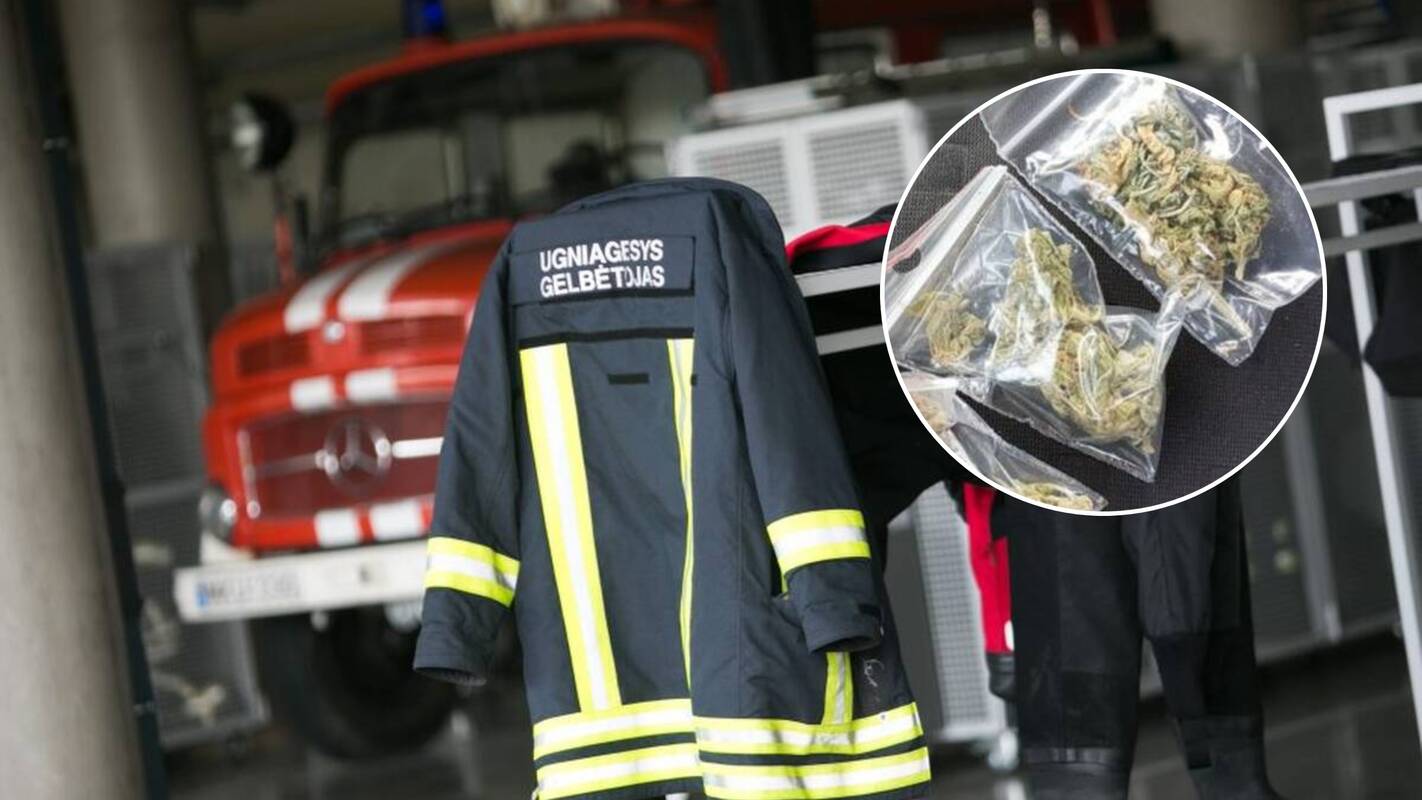 Ugniagesio automobilyje – įtartinos medžiagos