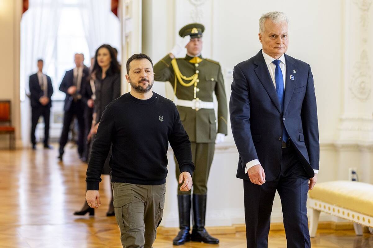 Gitanas Nausėda su Volodymyru Zelenskiu
