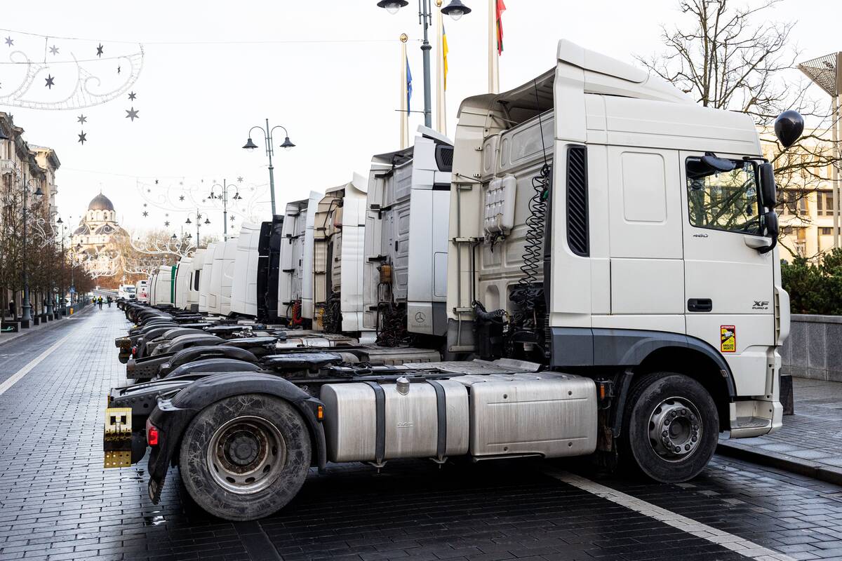 Lietuvos vežėjų asociacijos protestas prie Seimo