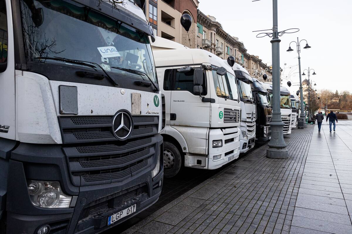 Lietuvos vežėjų asociacijos protestas prie Seimo