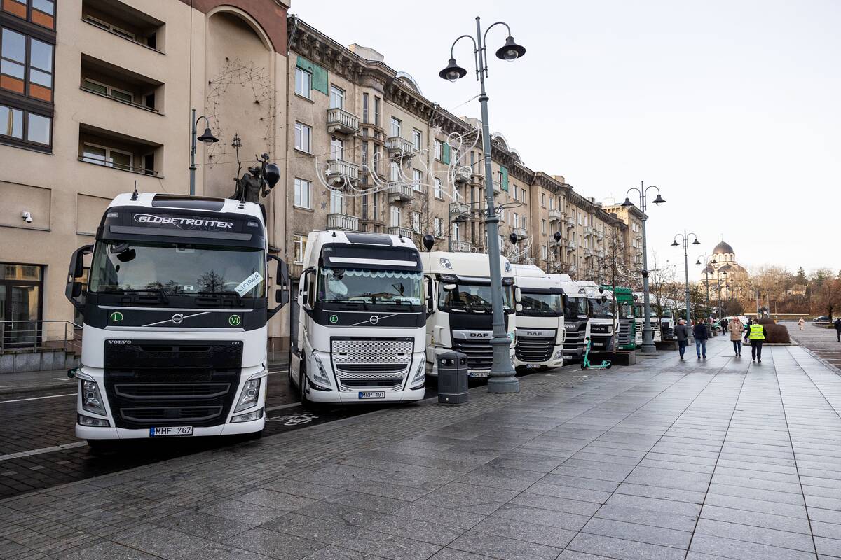 Lietuvos vežėjų asociacijos protestas prie Seimo