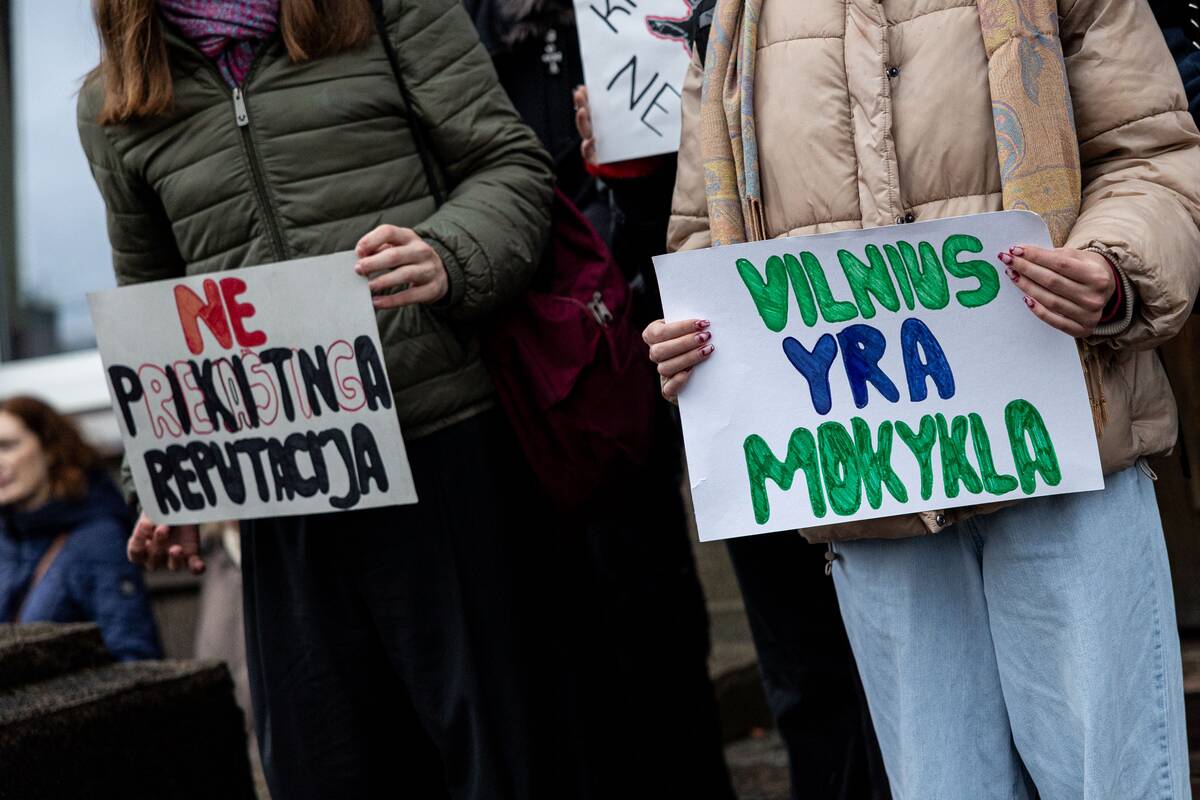 Užupio gimnazijos bendruomenės protestas