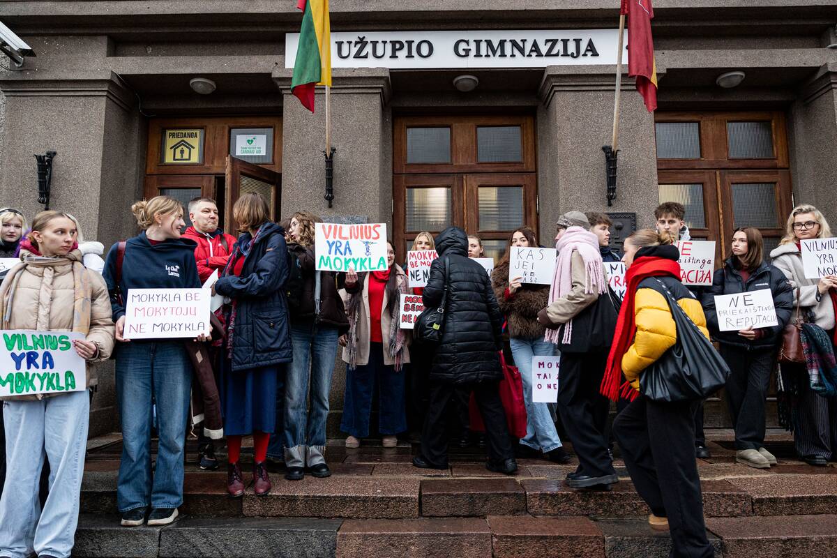 Užupio gimnazijos bendruomenės protestas