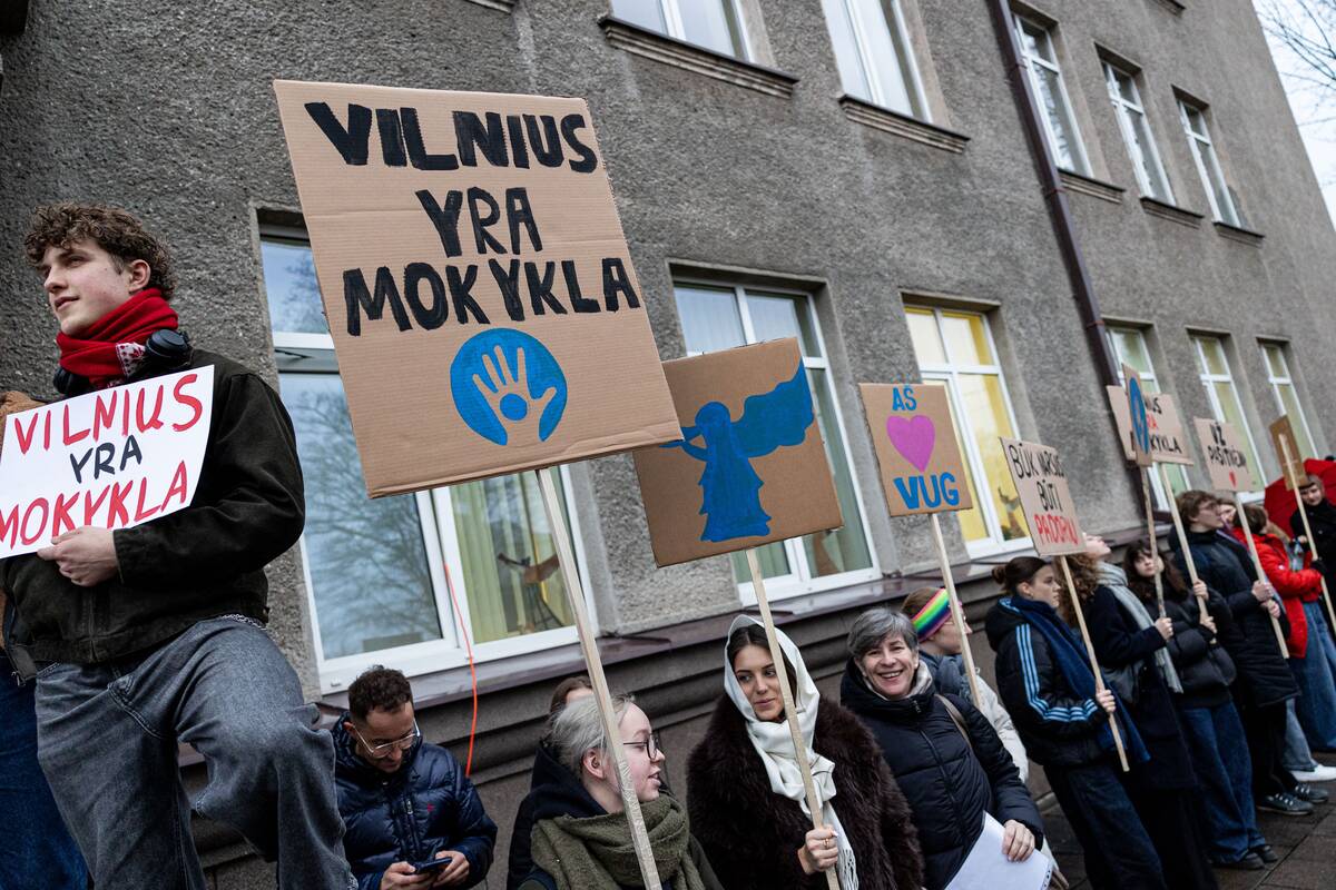 Užupio gimnazijos bendruomenės protestas