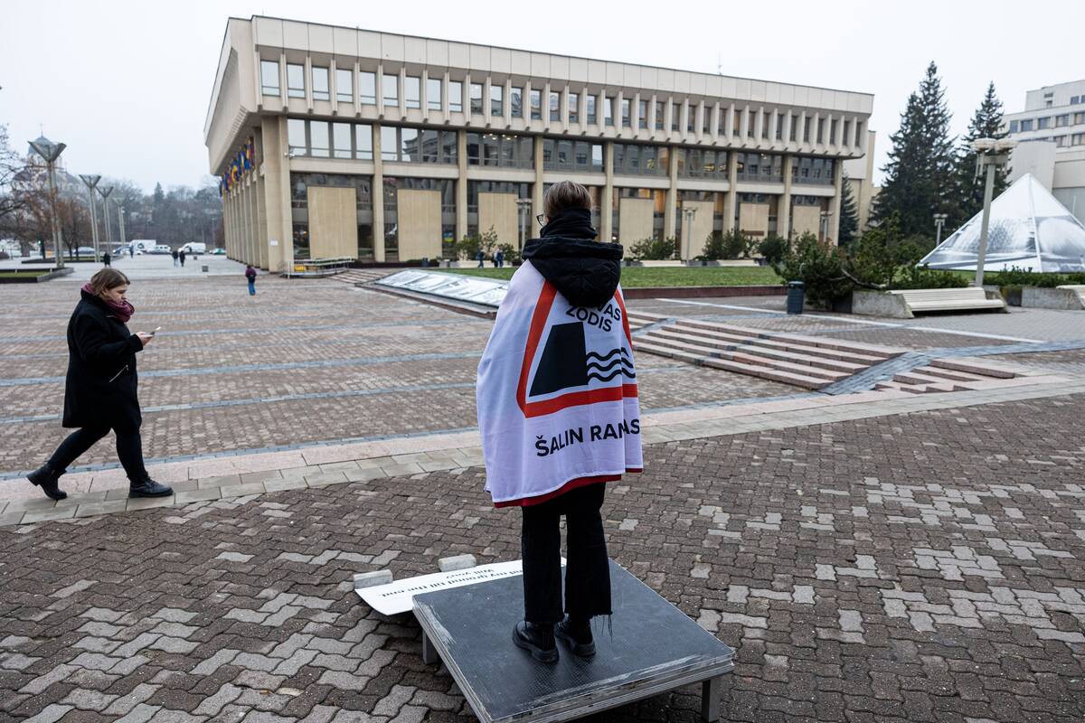 Pasiruošimas protestui Nepriklausomybės aikštėje