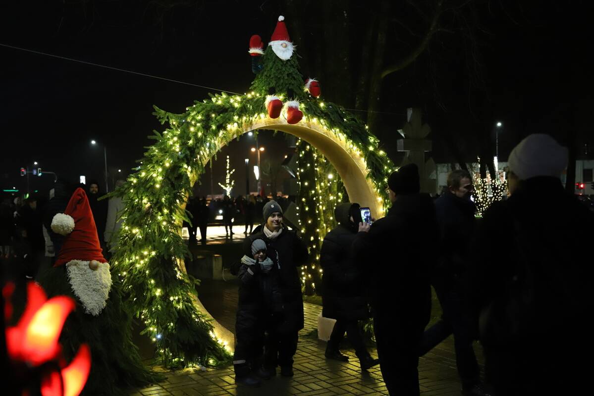  Raseiniuose sužibo pagrindinė miesto žaliaskarė 