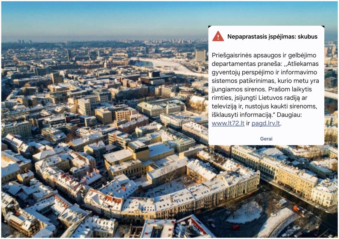 Lietuvoje patikrinta gyventojų perspėjimo ir informavimo sistema