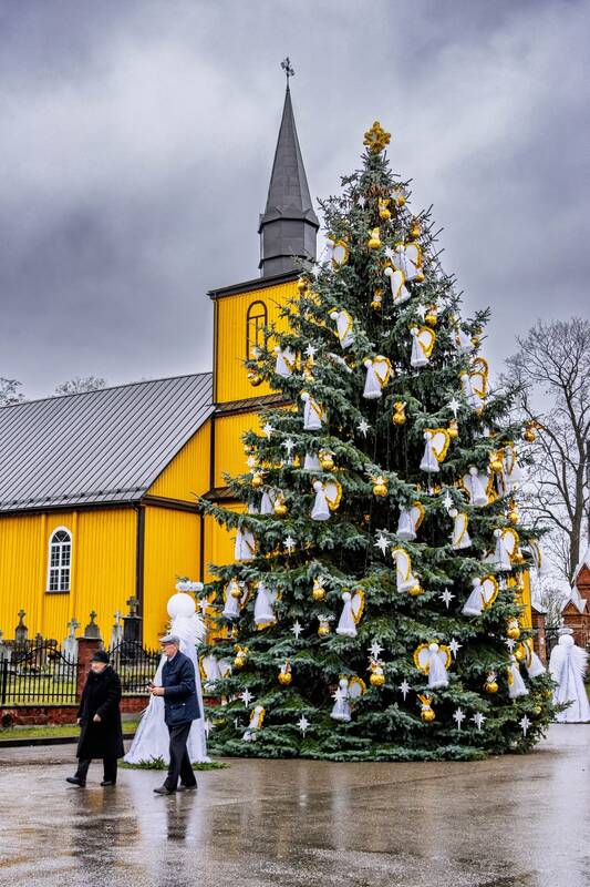 Vandžiogaloje įžiebta Kalėdų eglė