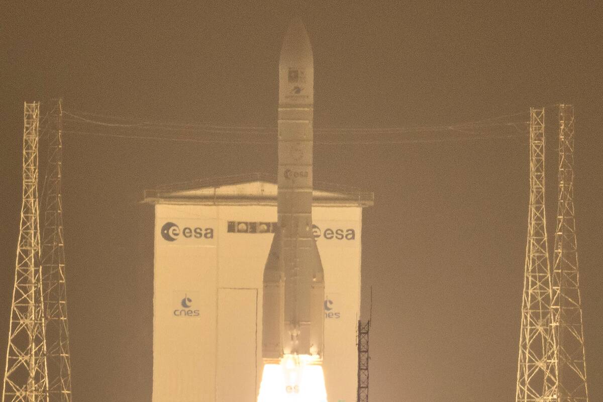Iš Prancūzijos Gvianos pakilo raketa „Ariane 6“ su dviem europiečių palydovais