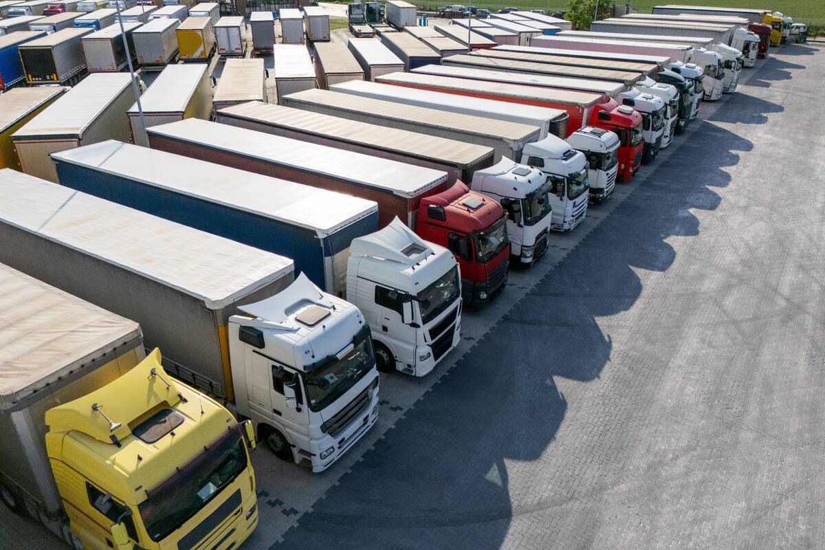 Parkavimas: neretai aikštelės būna sausakimšos, tad vilkikai turi glaustis pamiškėse.