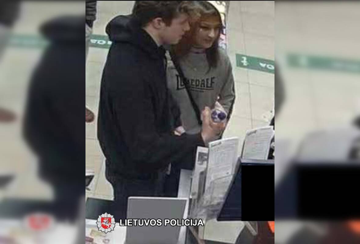 Jei atpažinote šį vyrą ir moterį, praneškite, kad juos užfiksavo kameros