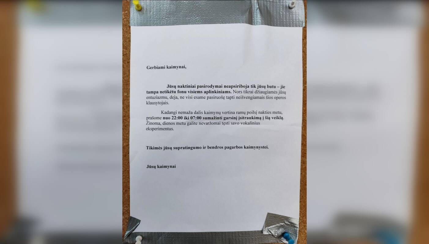 Siūlymas: anot skelbimo autorių, vokalinius sugebėjimus galima tobulinti dienos, o ne nakties metu.