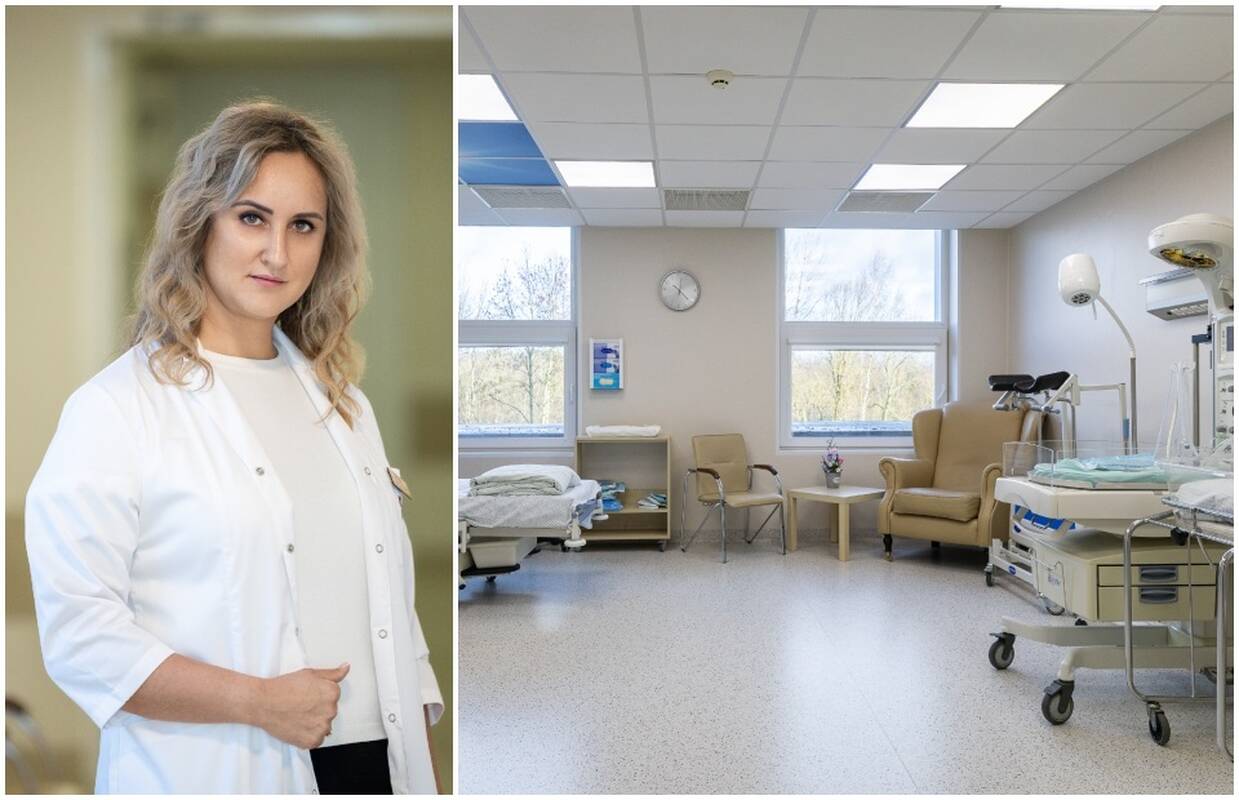 Komanda: R. Jakštienė, LSMU Kauno ligoninės Akušerijos ir ginekologijos skyriaus vyresniosios akušerės pavaduotoja, sako, kad svarbiausi asmenys gimdymo metu – mama ir mažylis.