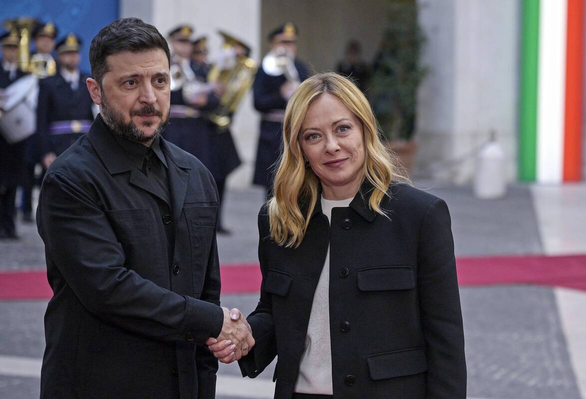 Volodymyras Zelenskis ir Giorgia Meloni