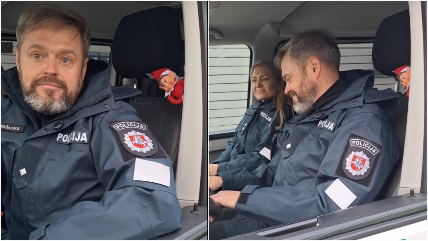 Kalėdine nuotaika užsikrėtė ir pareigūnai: jau antrą dieną gauname pranešimus