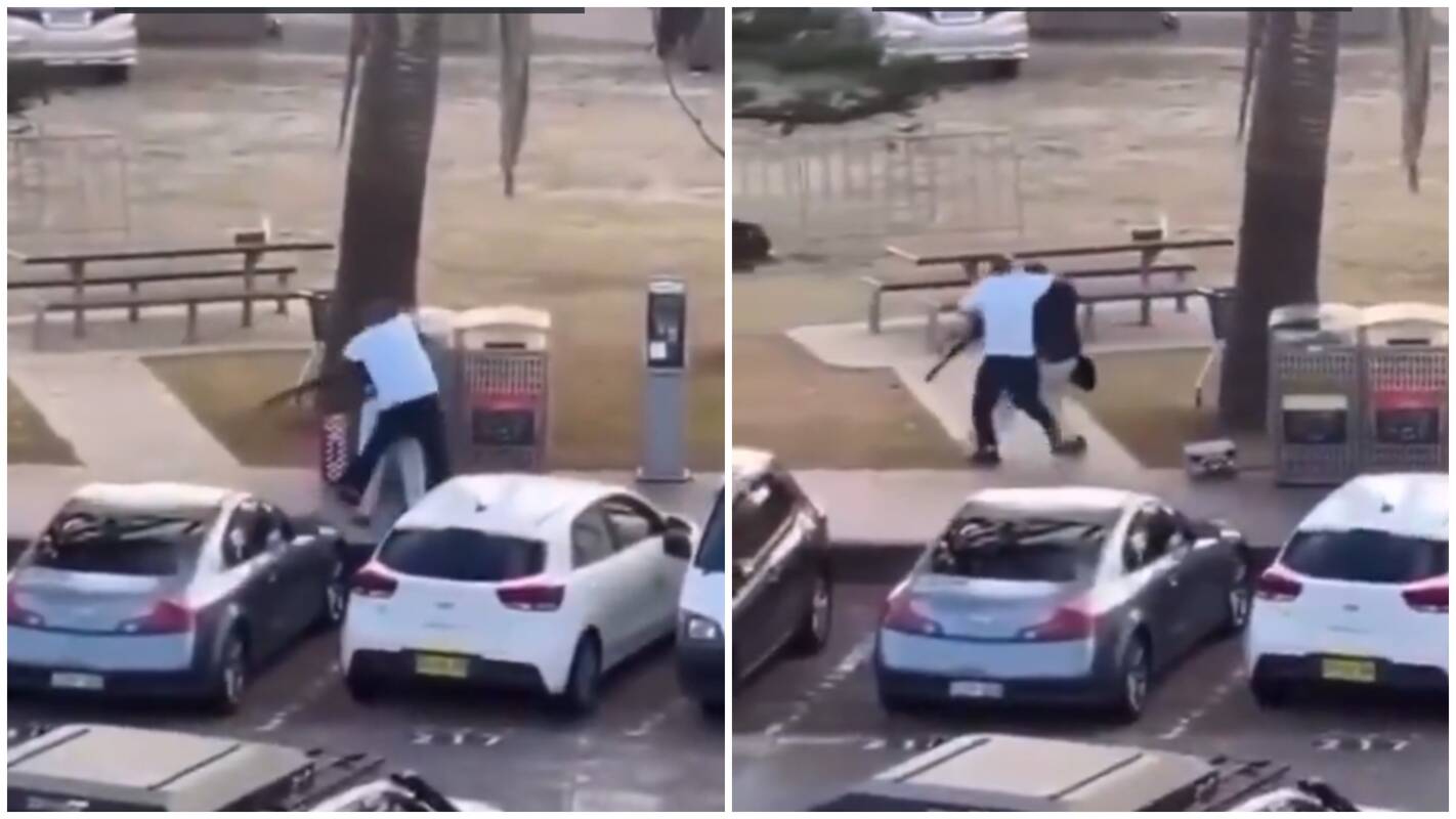 Užfiksuotas didvyriškas poelgis: vyras iš įtariamo šaulio atėmė ginklą